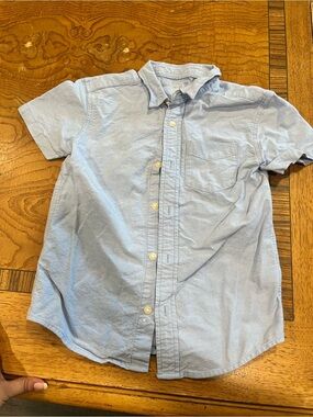 wonder nation Light Blue Button-Up Shirt with Chest Pocket